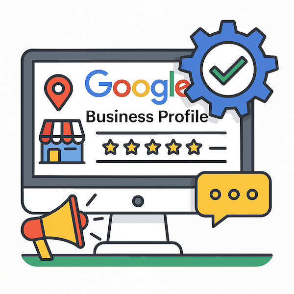 Illustration of Google Business Profile on computer screen